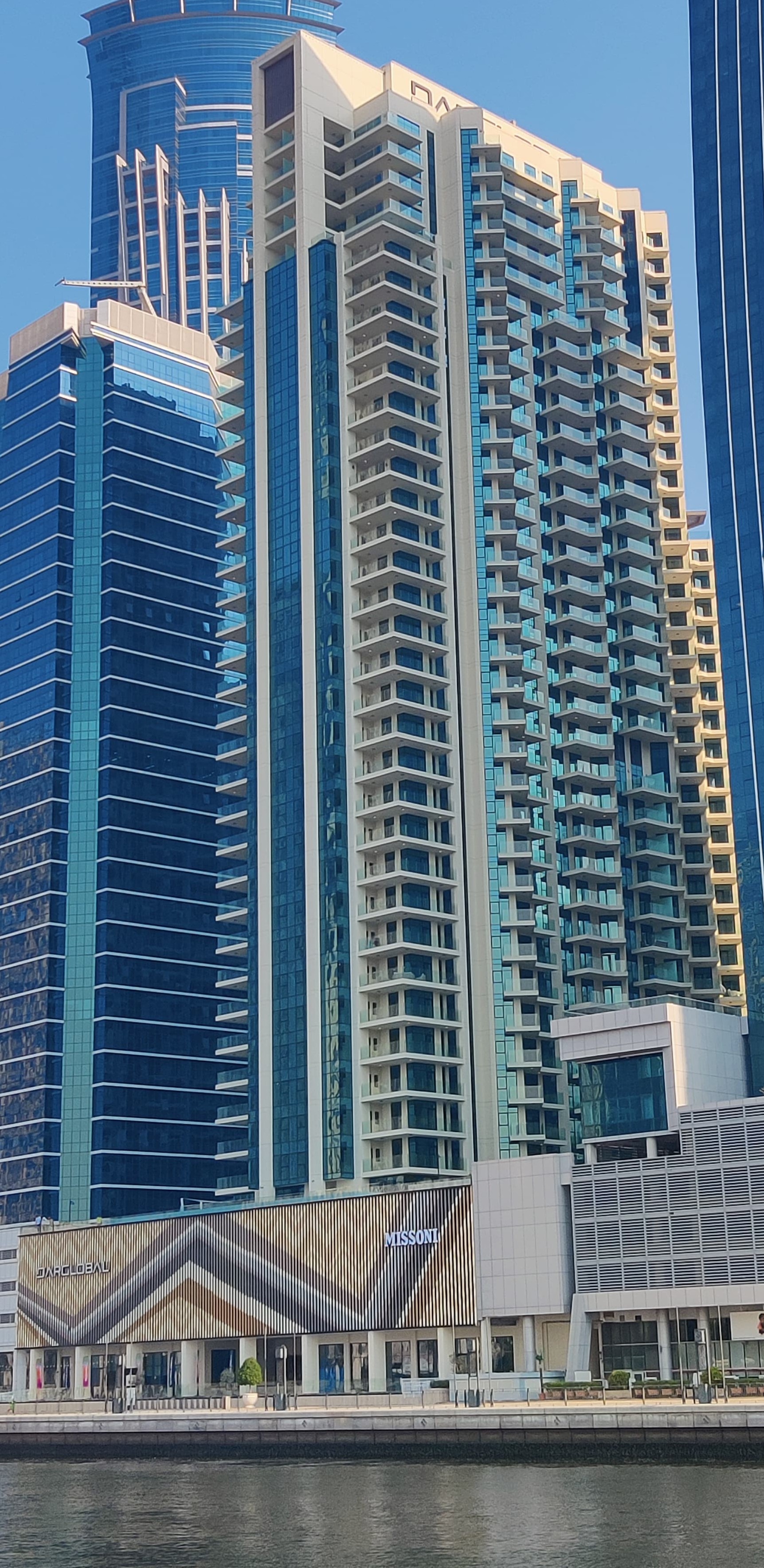 Urban Oasis mixed-use district with glass cladding systems